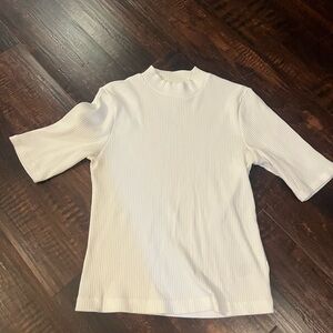 Old Navy Classic White Ribbed Tee